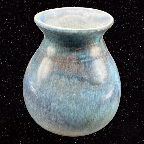 Vintage Arkansas Dryden Pottery Origional Ozark Frontier Blue Drip Glaze 5.5”T - Picture 7 of 8